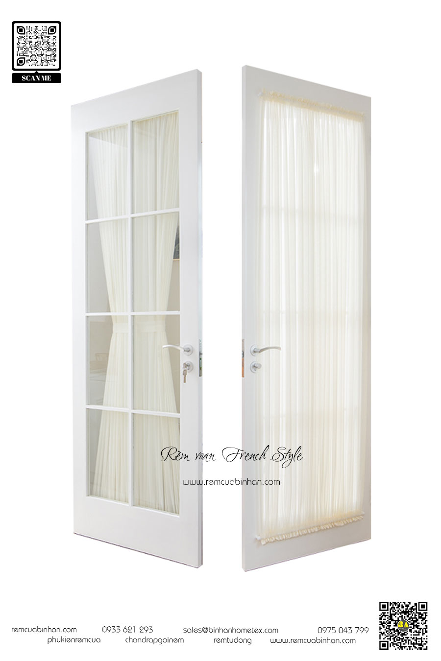 Rèm Voan French Style Màn Voan May Kiểu Vintage Châu Âu VST01