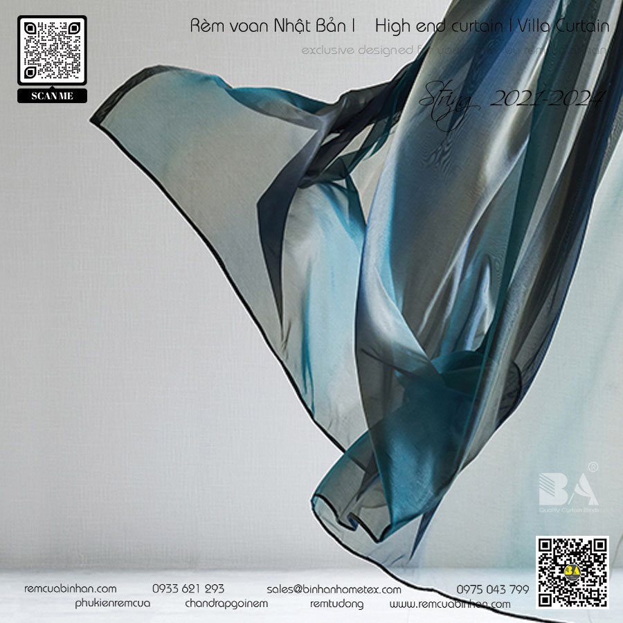 Rèm voan gradient Nhật Bản | Mẫu rèm voan Nhật Bản cao cấp