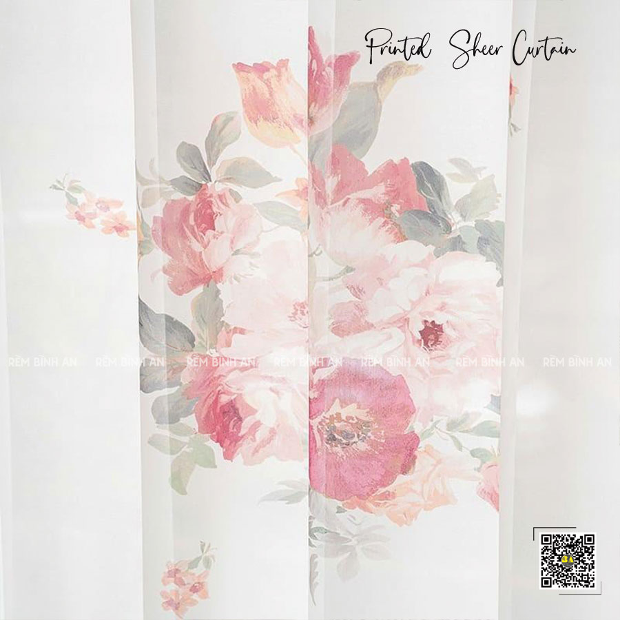 Rèm Voan Hàn Quốc In Hoa
