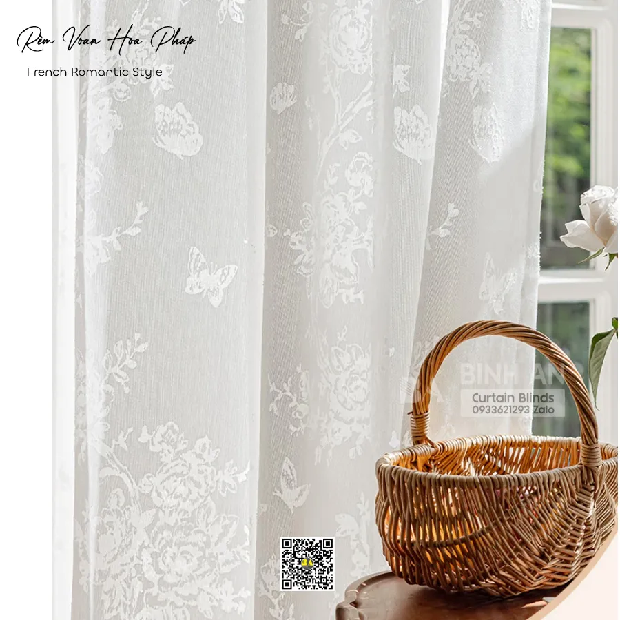 Rèm Voan Hoa Pháp Cổ Điển VRS01