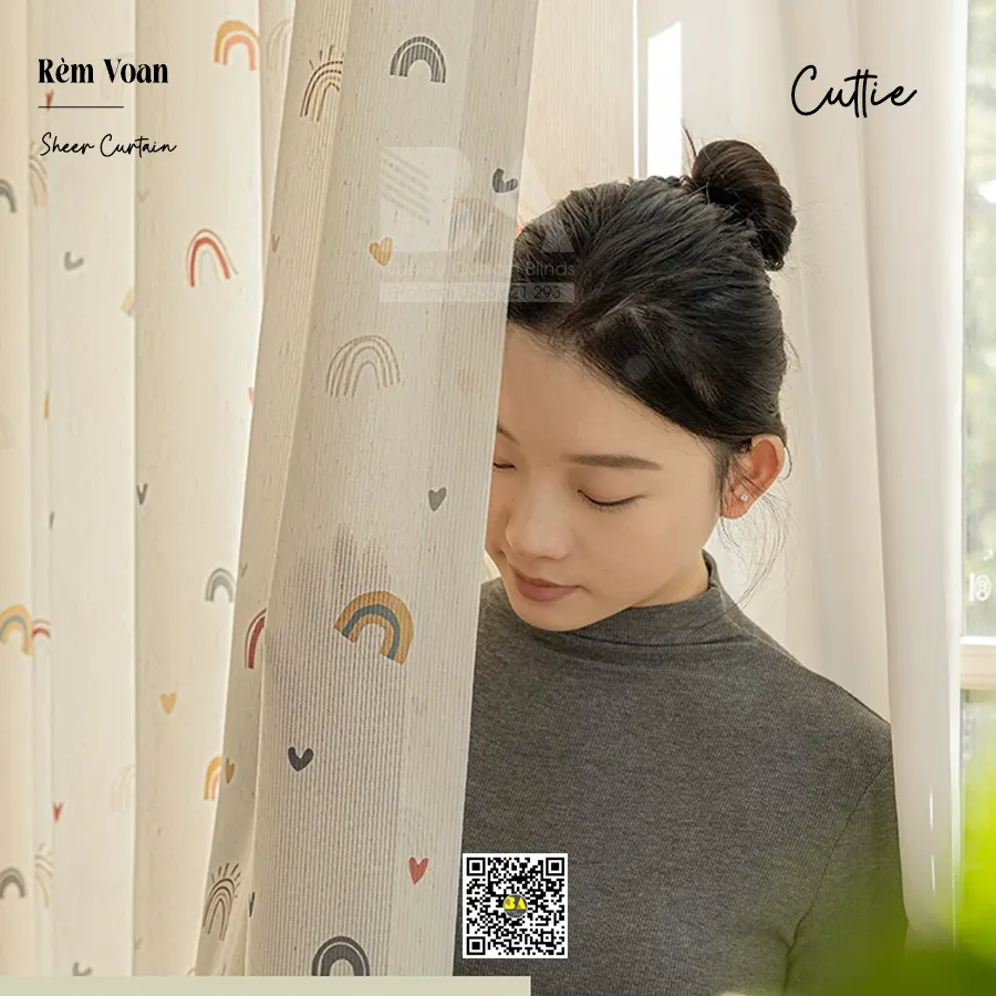 Rèm Voan Cầu Vồng Cho Bé – Nhẹ Nhàng, Trong Trẻo Cho Phòng Trẻ