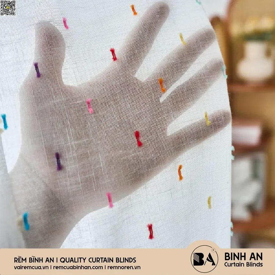 Rèm Voan Thêu Chỉ Nhấn Màu Bắc Âu – Thanh Lịch & Tối Giản