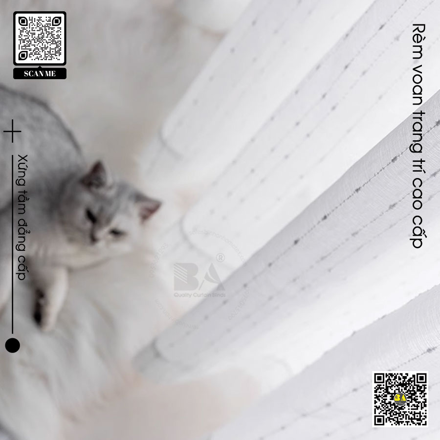 Rèm voan lót mỏng nhẹ Rain Drop VS43121 - Hiện đại