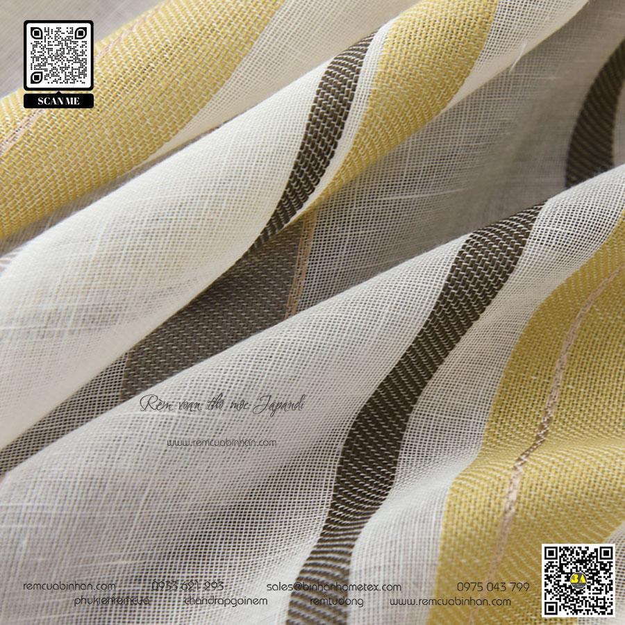 Rèm Voan Sọc Linen Cotton – Trang Trí Nội Thất Hiện Đại