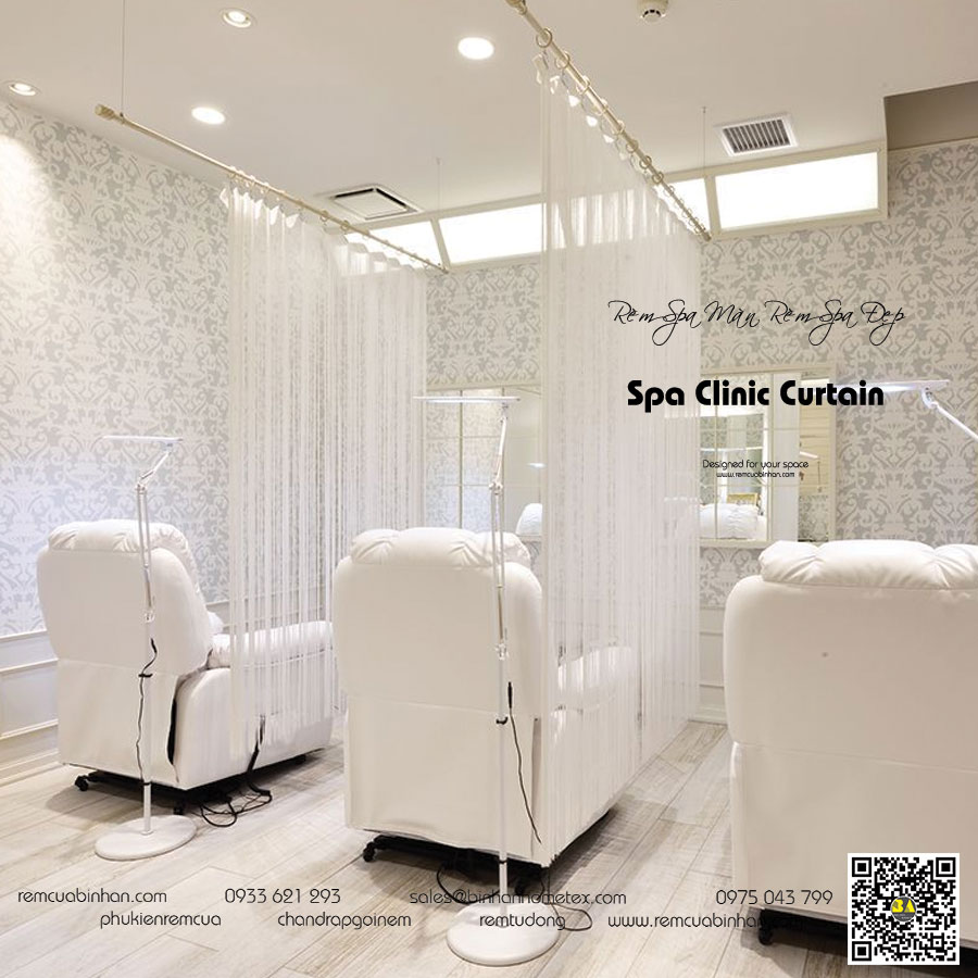 Rèm Voan Spa Màn Rèm Ngăn Giường Spa Rèm Trang Trí Spa Clinic