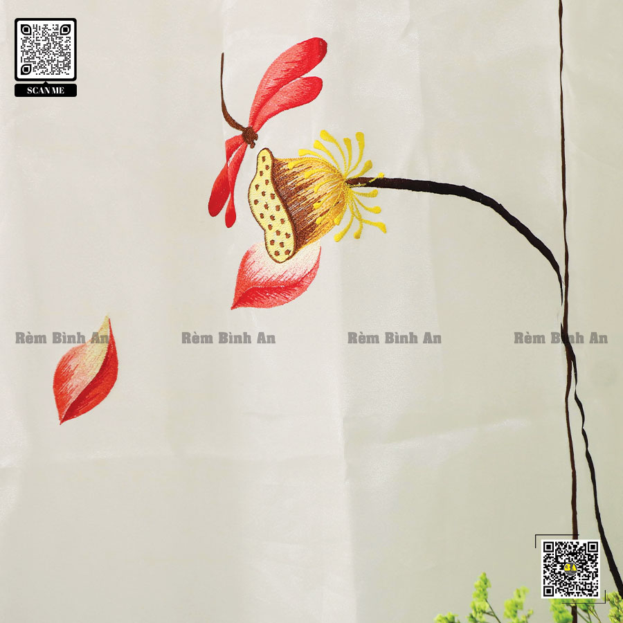 Rèm Voan Thêu Thủ Công Bình An - Nghệ Thuật Truyền Thống