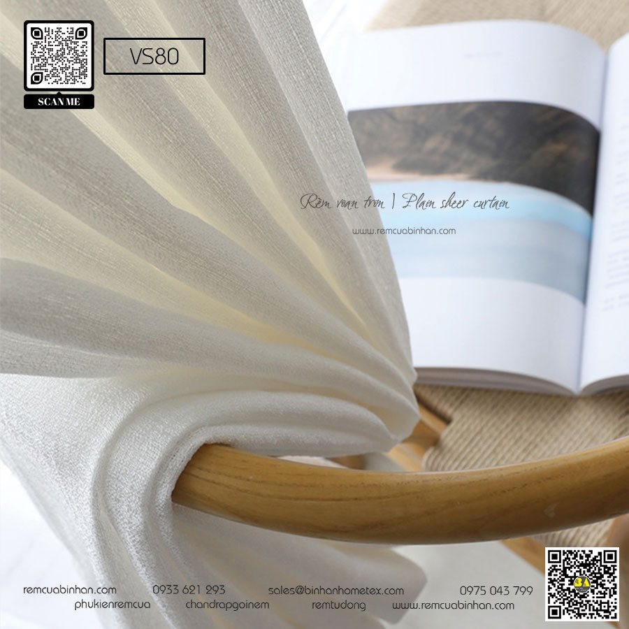 Rèm Voan Thô Mộc Natural Dày Dặn Che Riêng Tư Màn Voan