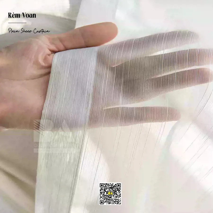 Rèm Voan Trắng Sọc Mảnh 2601 – Xuyên Sáng Nhẹ, Thanh Lịch