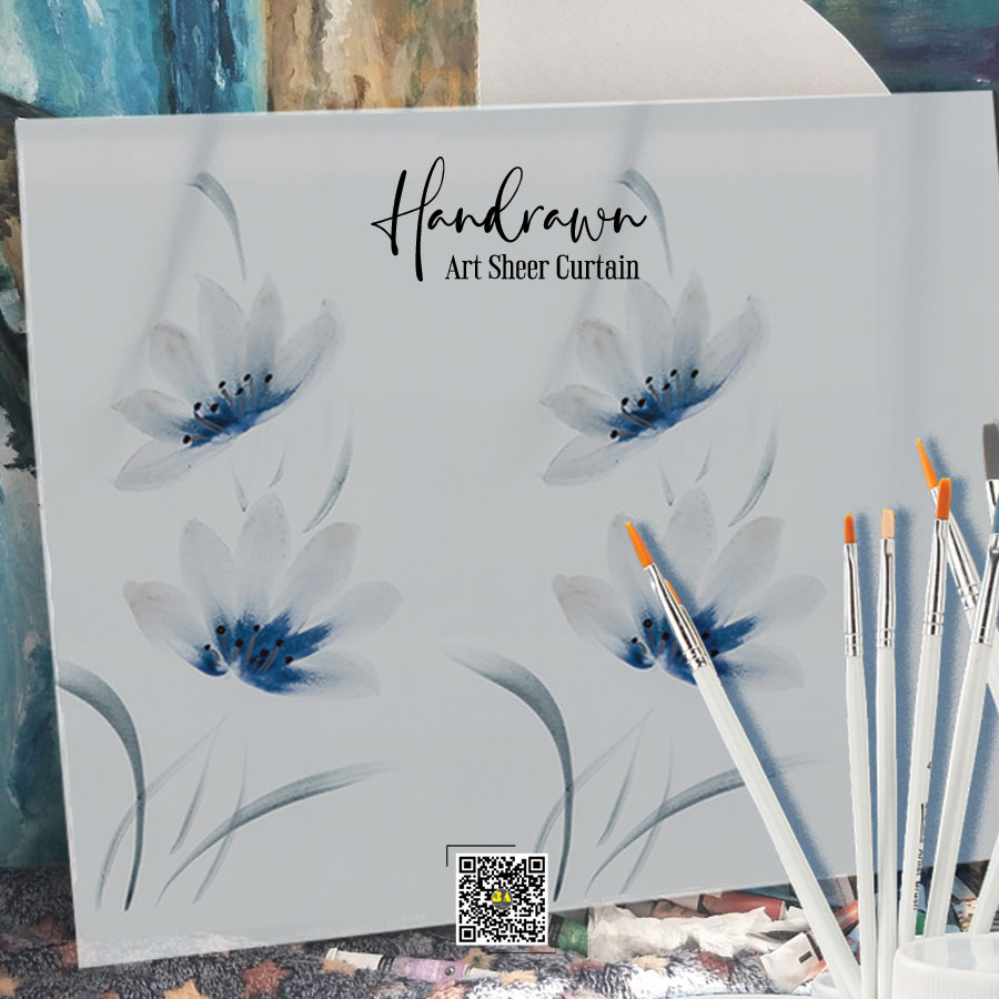 Rèm Voan Vẽ Tay Hàn Quốc