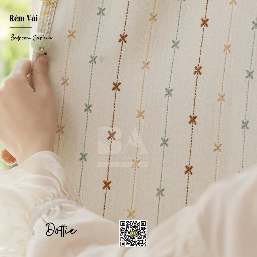 Rèm Vải Dottie Họa Tiết Chấm Điểm – Rèm Phòng Ngủ Hiện Đại