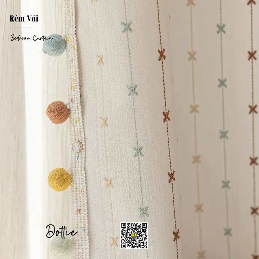 Rèm Vải Dottie Họa Tiết Chấm | Cản Sáng 80%-3
