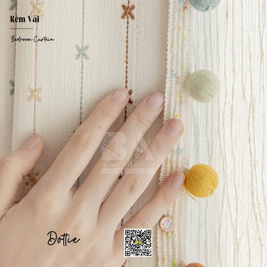 Rèm Vải Dottie Họa Tiết Chấm | Cản Sáng 80%-5