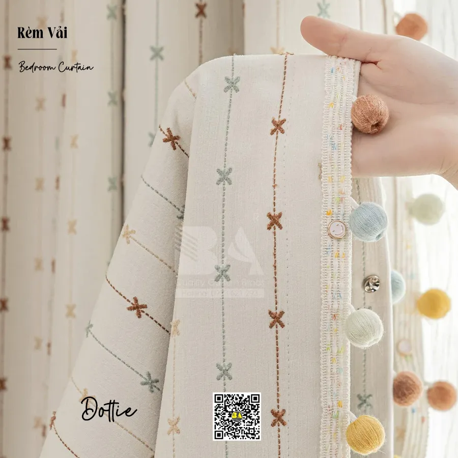 Rèm Vải Dottie Họa Tiết Chấm | Cản Sáng 80%-8