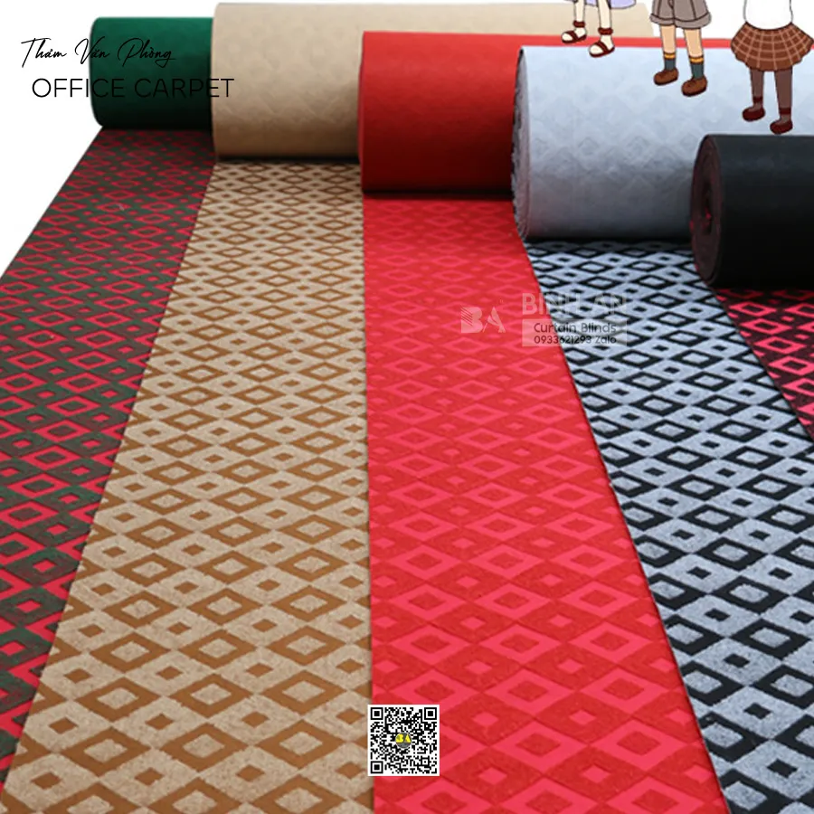 Thảm Văn Phòng Jacquard Cao Cấp | Thảm Cuộn Polyester | RÈM BÌNH AN-7
