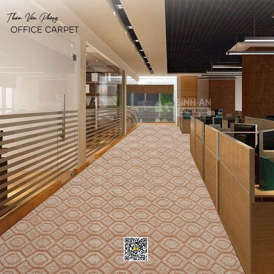 Thảm Văn Phòng Jacquard Cao Cấp | Thảm Cuộn Polyester | RÈM BÌNH AN-4
