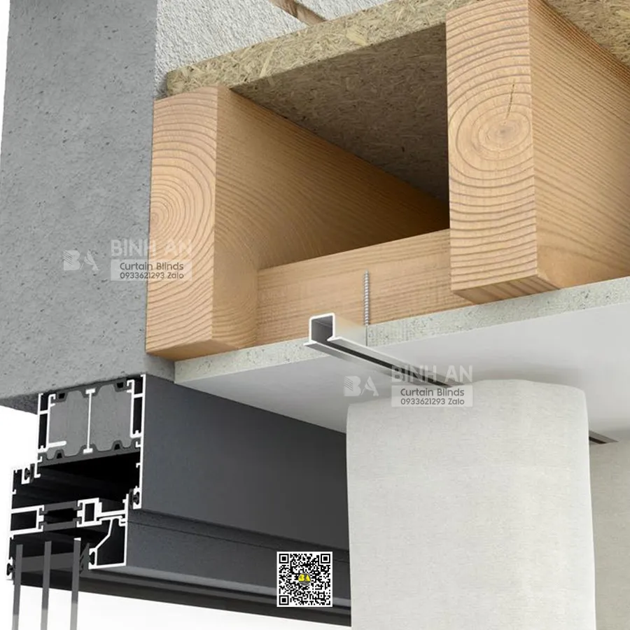 Thanh Ray Kéo Tay KS Forest Bi Định Vị Âm Trần Cho Rèm S Fold-4