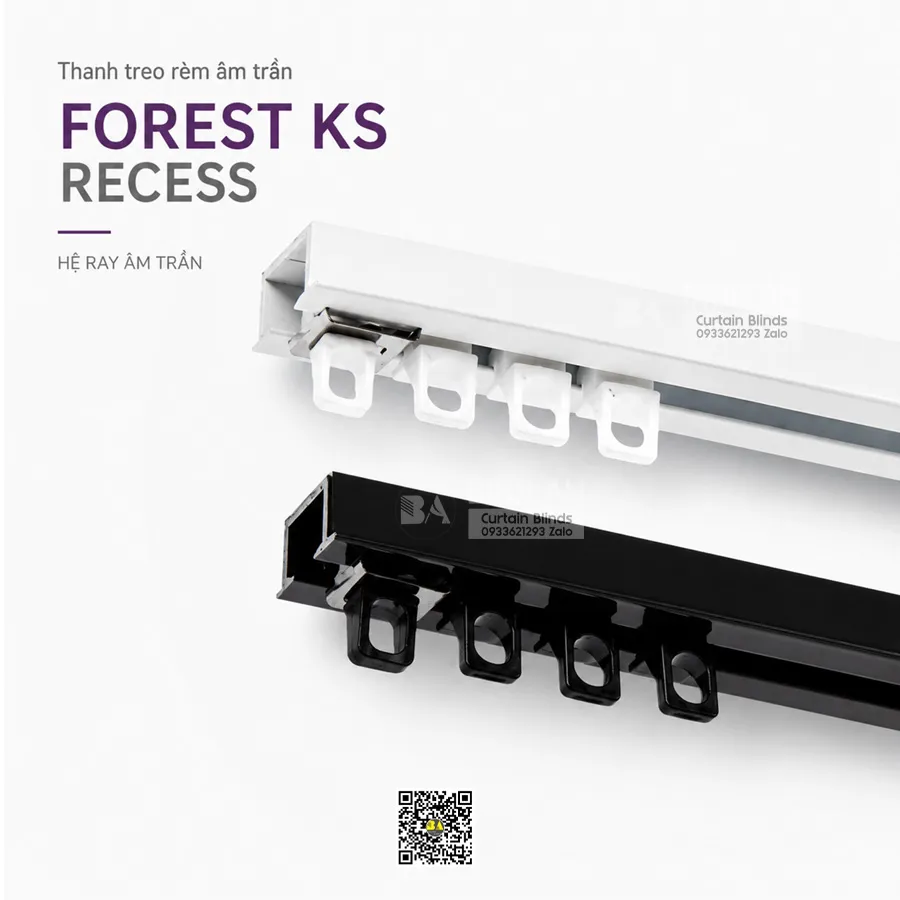 Thanh Ray Kéo Tay KS Forest Bi Định Vị Âm Trần Cao Cấp