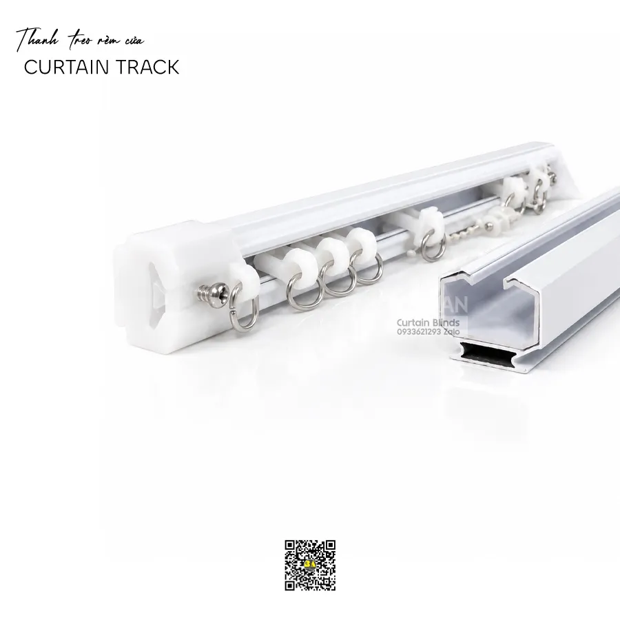 Thanh Ray Rèm BA1716 Ray Trượt Giảm Ồn | RÈM BÌNH AN-5
