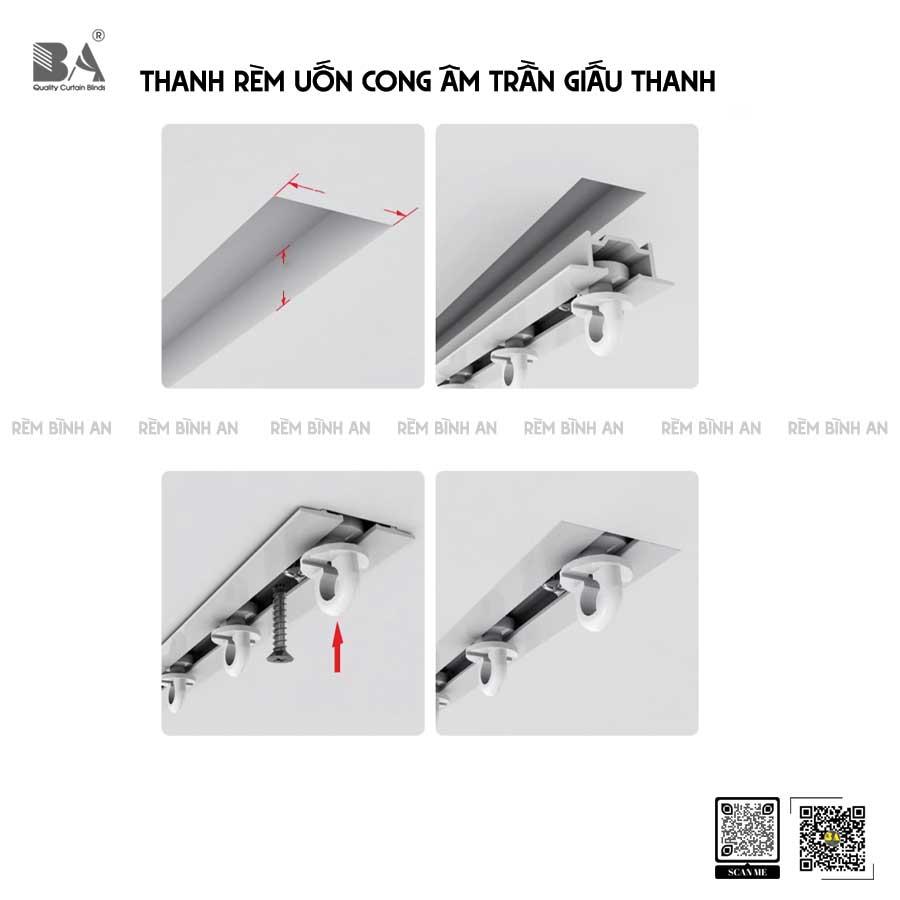Thanh treo rèm cửa Bình An - Sỉ lẻ, đa dạng mẫu, chất liệu cao cấp