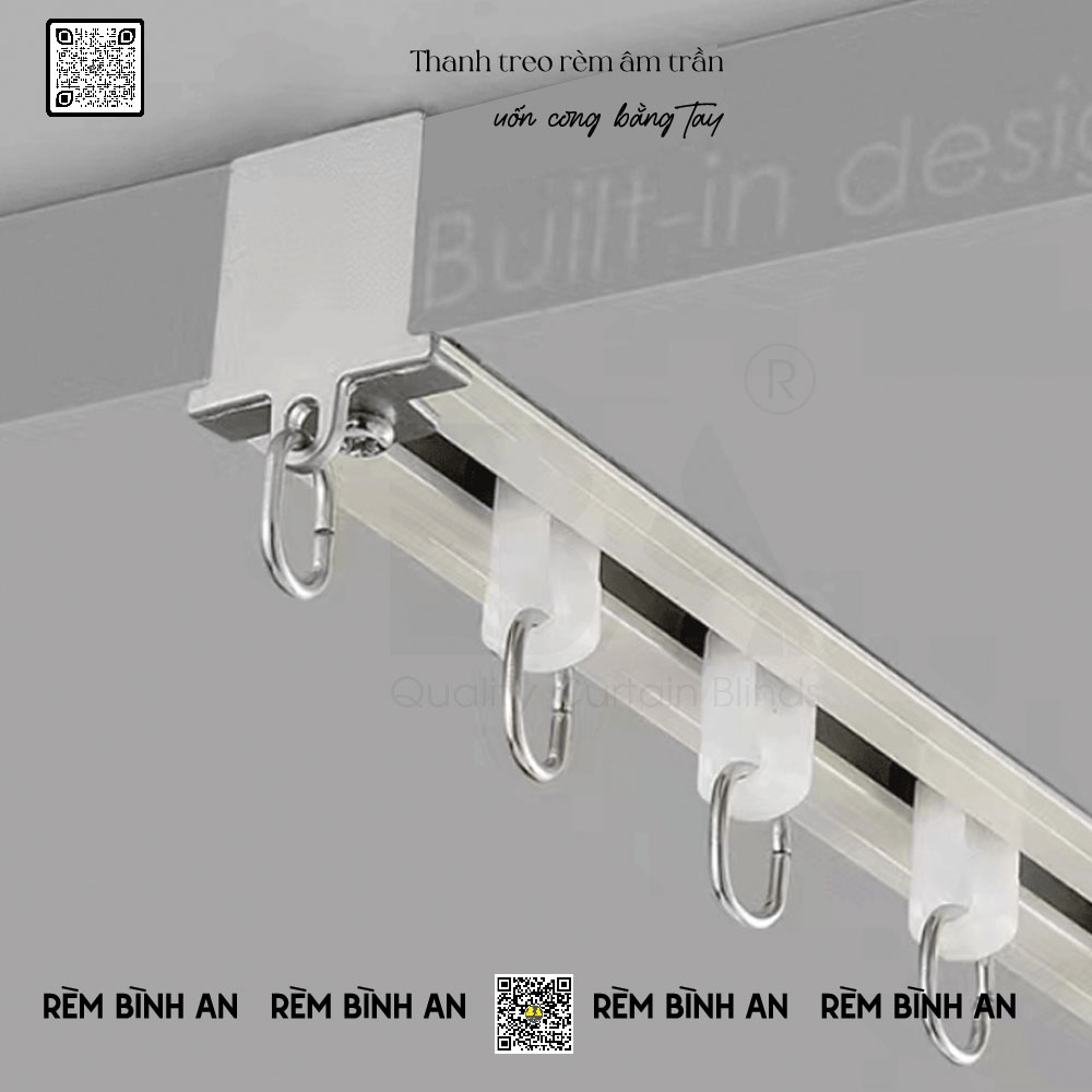Thanh treo rèm âm trần tự uốn cong ATR02