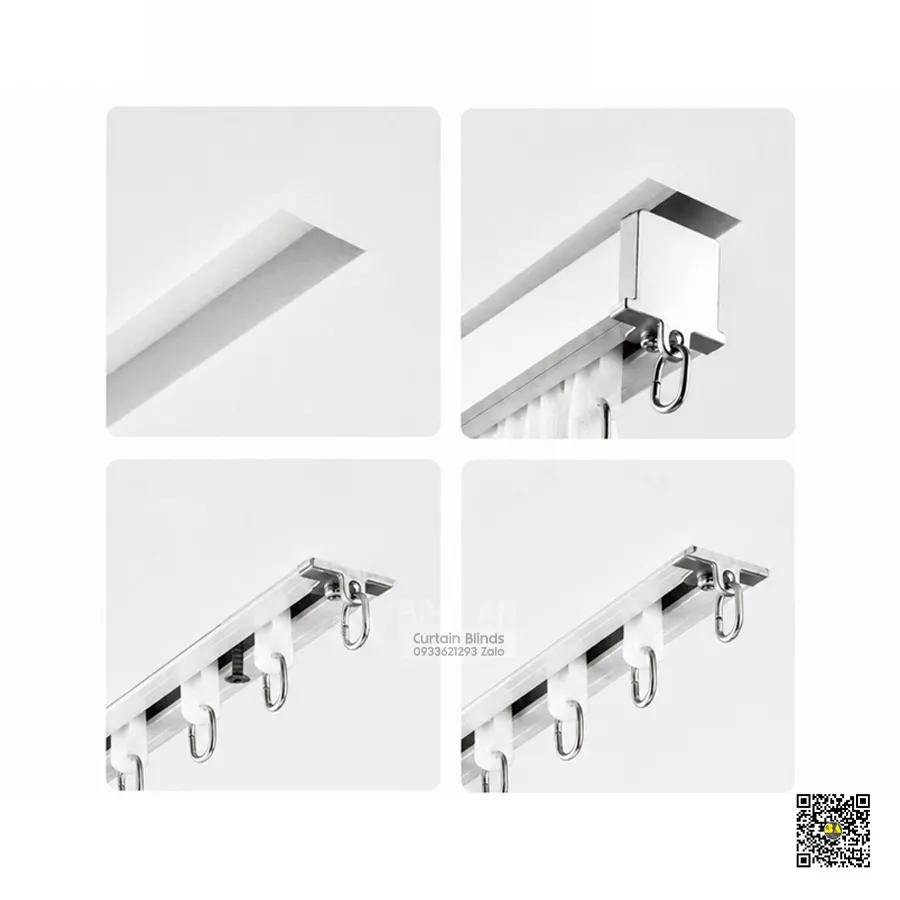 Thanh Treo Rèm Âm Trần Uốn Cong ART02 20×20mm | Ray Rèm Nhôm Lắp Âm-10