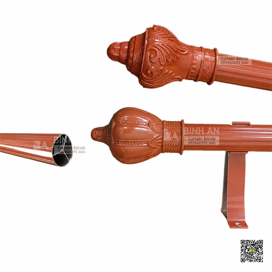 Thanh Treo Rèm Nhôm Sơn Tĩnh Điện Phi 28mm BAR1 | Thanh Treo Rèm Khoen Tròn (Eyelet) & Rèm Vải Xếp Ly