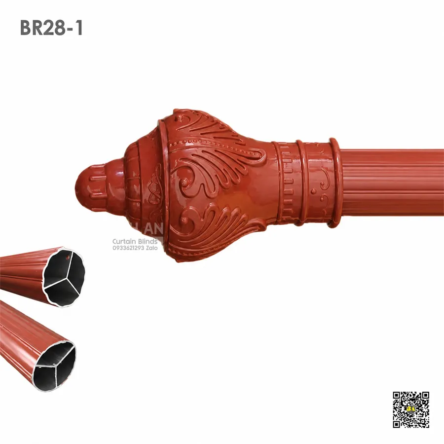 Thanh Treo Rèm Nhôm Sơn Tĩnh Điện Phi 28mm BAR1 | Cho Rèm Khoen Tròn & Rèm Vải Xếp Ly-7