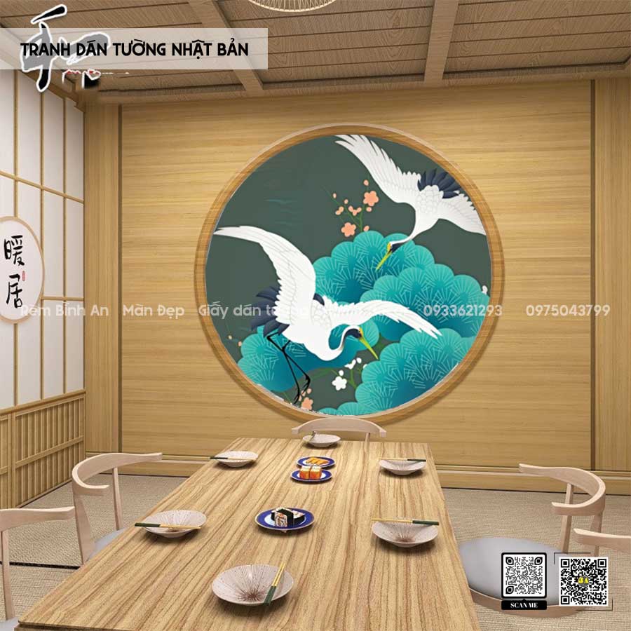 Trang Trí Nhà Hàng Nhật Bản với Tranh Dán Tường Nhật Bản