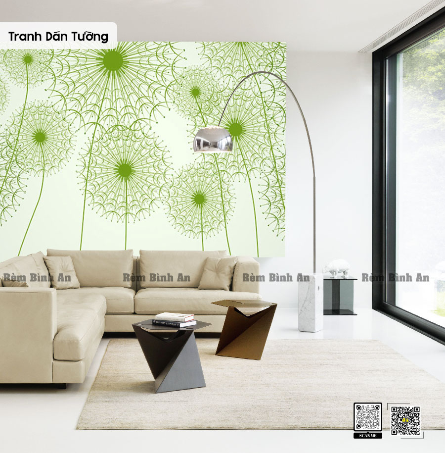 Tranh Dán Tường Tối Giản Phòng Khách - Bình An