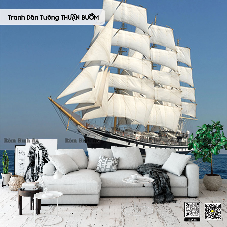 Tranh Phong Thủy Thuận Buồm Xuôi Gió - Tài Lộc Mỹ Mãn