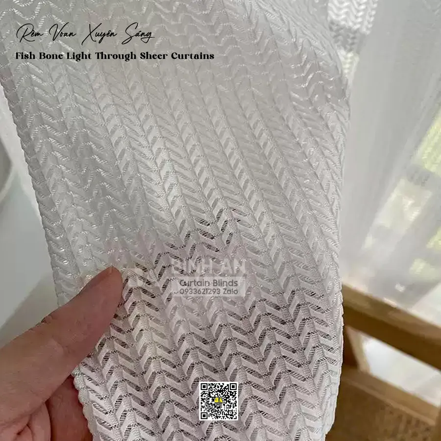 VCF03 Rèm Voan Xương Cá Xuyên Sáng