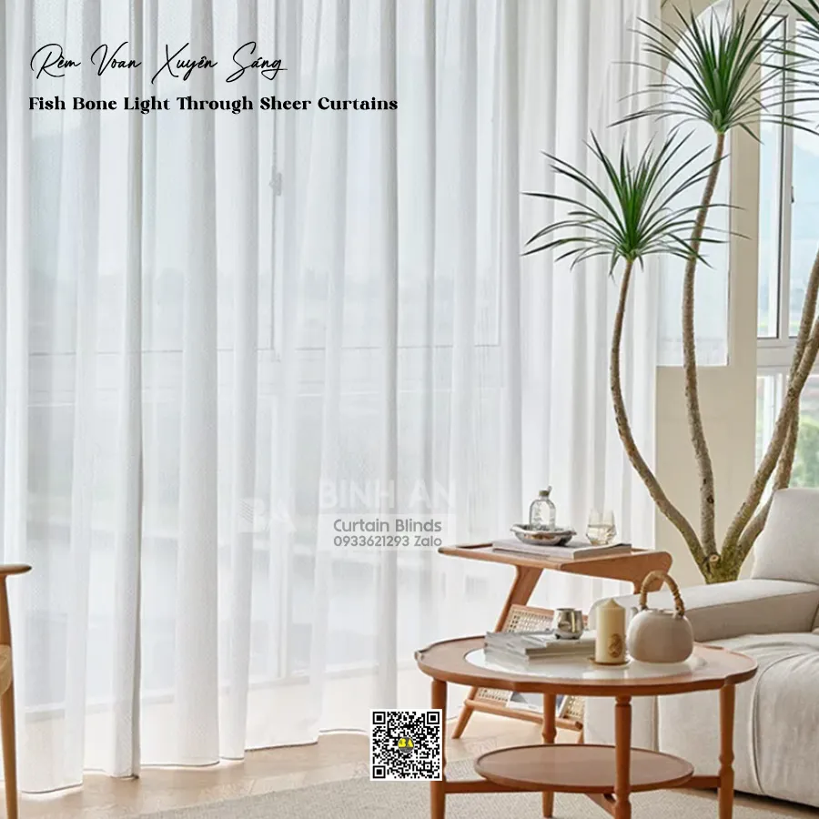 VCF03 Rèm Voan Xương Cá Cao Cấp – Rèm Voan Xuyên Sáng Hiện Đại | RÈM BÌNH AN -4