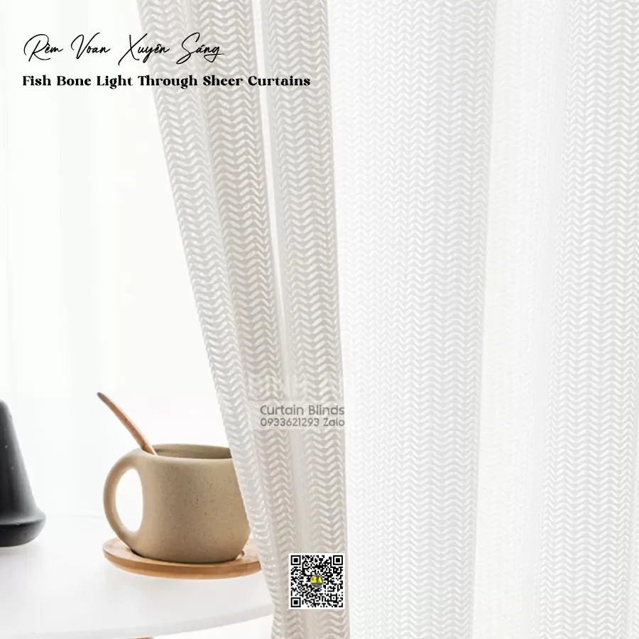 VCF03 Rèm Voan Xương Cá Xuyên Sáng