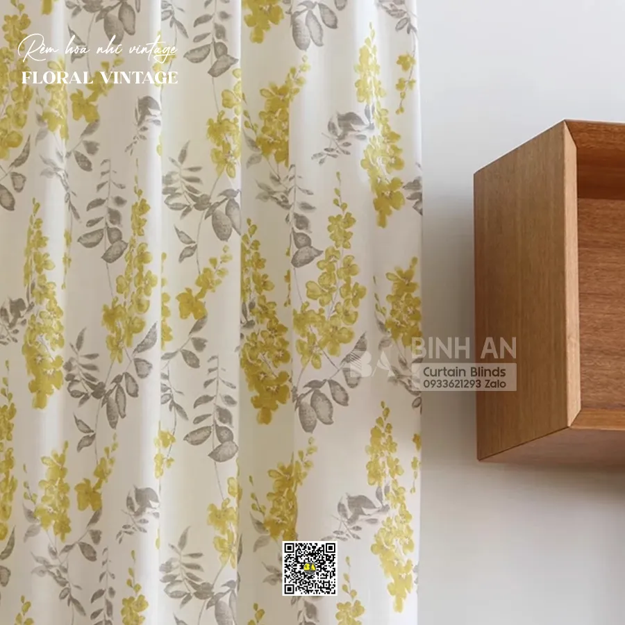 WISTERIA Rèm Vải Hoa Tử Đằng Cao Cấp