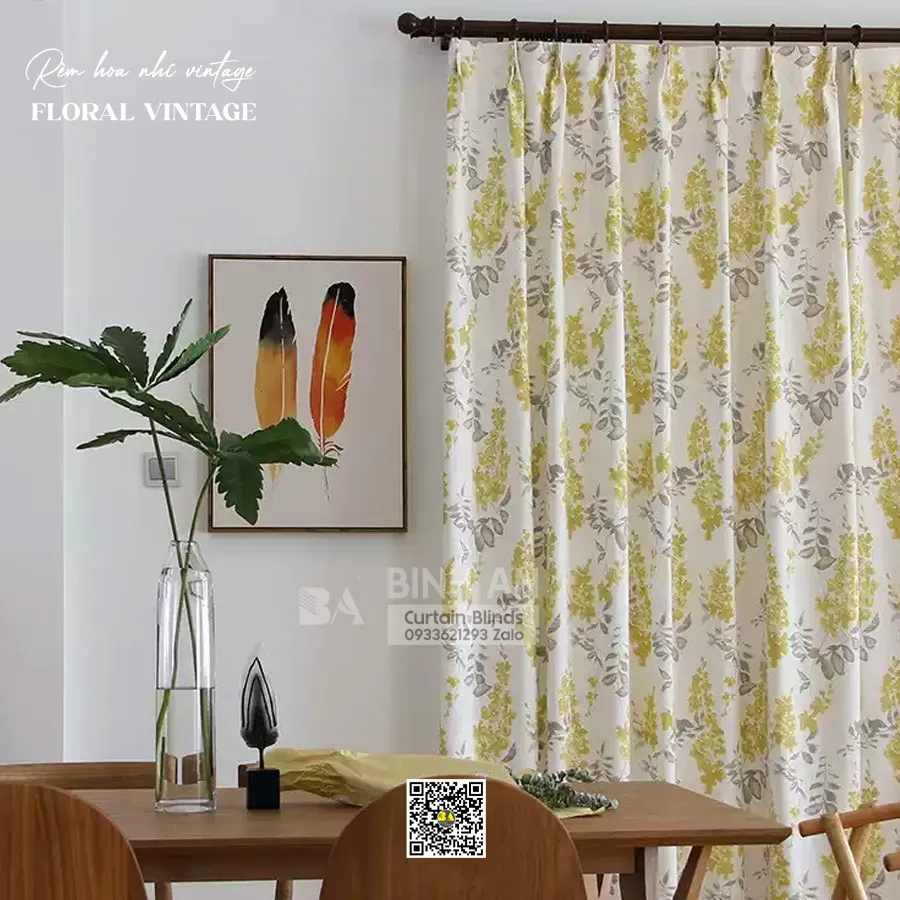 WISTERIA Rèm Vải Hoa Tử Đằng Cao Cấp